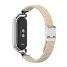 Per Xiaomi Smart Band 10/9/8 Cinturino per orologio in nylon intrecciato a due sezioni con testa in metallo (albicocca)