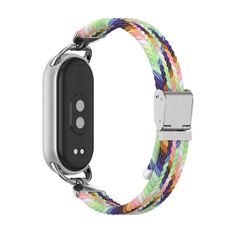 Per Xiaomi Smart Band 10/9/8 Cinturino per orologio in nylon intrecciato a due sezioni con testa in metallo (arcobaleno)