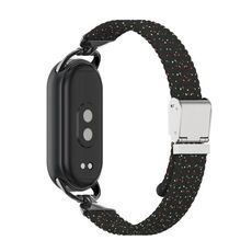 Per Xiaomi Smart Band 10/9/8, cinturino in metallo con due sezioni in nylon intrecciato (nero colorato)
