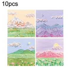 H034 10 set di adesivi decorativi per appunti a strappo con blocco note a strappo (serie Peaks and Mountains casuale)