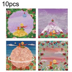 H034 10 set di adesivi decorativi per promemoria a strappo con blocco note a strappo (serie Rose Little Prince casuale)