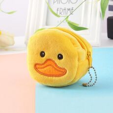 Portamonete chiave tridimensionale in peluche per bambini 2 pezzi (anatroccolo giallo)