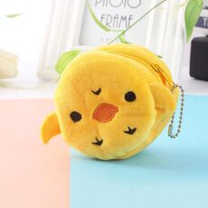 Portamonete chiave tridimensionale in peluche per bambini 2 pezzi (pulcino)