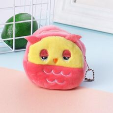 Portamonete chiave tridimensionale in peluche per bambini 2 pezzi (aquila gatto rosso)