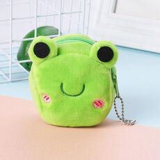 Portamonete chiave tridimensionale in peluche da 2 pezzi per bambini (rana)