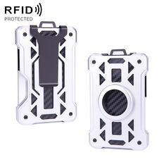 Per AirTag Tracker Card Holder Portafoglio RFID antifurto in metallo (un modello argento)