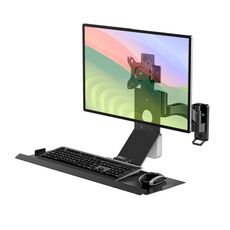Supporto per monitor, supporto da parete per apparecchiature industriali, supporto tutto in uno per mouse e tastiera, stile: WKS-2, vassoio 21x60 cm, nero