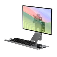 Supporto per monitor, supporto da parete per apparecchiature industriali, supporto tutto in uno per mouse e tastiera, stile: WKS-1, vassoio 21x60 cm, argento