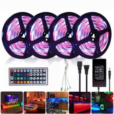 Striscia LED RGB 5M DC 12V SMD 2835 Nastro flessibile flessibile non impermeabile, telecomando a 44 tasti