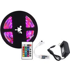 Luce LED impermeabile 5M 3528SMD RGB IP67 con controller WiFi a 24 tasti, 3A, spina USA