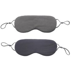 2pcs maschera per gli occhi del sonno a doppia faccia fasciatura elastica viaggio visiera (grigio classico + grigio scuro)