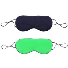 2pcs maschera per gli occhi del sonno a doppia faccia fasciatura elastica visiera da viaggio (blu tibetano + verde giovanile)