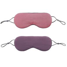 2pcs maschera per gli occhi del sonno a doppia faccia fasciatura elastica viaggio visiera (rouge rosa + viola elegante)