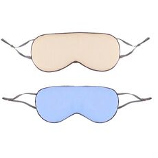 2pcs maschera per gli occhi del sonno a doppia faccia fasciatura elastica viaggio visiera (beige + azzurro)