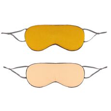2pcs maschera per gli occhi del sonno a doppia faccia fasciatura elastica visiera da viaggio (zenzero + giallo chiaro)