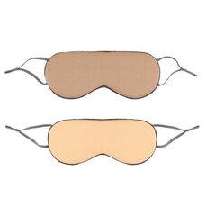 2pcs maschera per gli occhi del sonno a doppia faccia fasciatura elastica viaggio visiera (cachi + giallo chiaro)