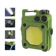 Mini portachiavi COB torcia USB ricaricabile luce da lavoro magnetica per campeggio all'aperto (verde)