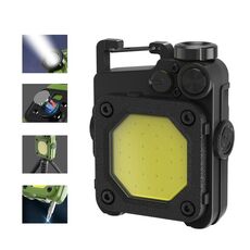 Mini portachiavi COB torcia USB ricaricabile luce da lavoro magnetica per campeggio all'aperto (nero)