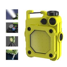 Mini portachiavi COB torcia USB ricaricabile luce da lavoro magnetica per campeggio all'aperto (giallo)