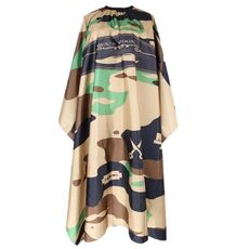 Scissor Beard Print Barber Post Barber Haircut Cape Wrap (Verde militare)