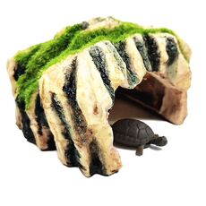 GT46 Cappuccio Floccato Scatola Tartaruga Nascondiglio Nido Moss Cave Tartaruga Lettino prendisole