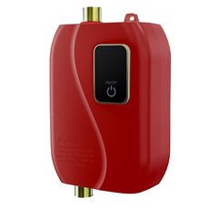 Scaldabagno istantaneo Mini cucina Riscaldatore rapido Scaldabagno per lavaggio a mano per uso domestico Spina europea (rosso mattone)