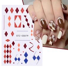 Adesivo per unghie stile francese da 10 pezzi Adesivo per unghie a strisce pop (Stz-CS079)