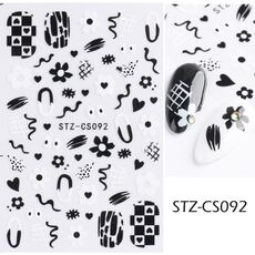 Adesivo per unghie in stile francese da 10 pezzi Adesivo per unghie a strisce pop (Stz-CS092)