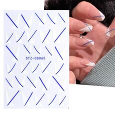 Adesivo per unghie stile francese da 10 pezzi Adesivo per unghie a strisce pop (Stz-CS065)