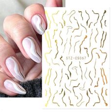 Adesivo per unghie in stile francese da 10 pezzi Adesivo per unghie a strisce pop (Stz-CS067)