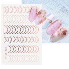 10pcs adesivi per manicure in argento dorato adesivi per unghie adesivi in ​​metallo imitazione (Stz-GS104 oro rosa)
