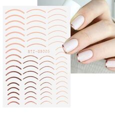 10pcs adesivi per manicure in argento dorato adesivi per unghie adesivi in ​​metallo imitazione (Stz-GS005 oro rosa)