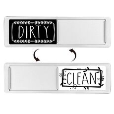 Magnete per lavastoviglie Clean Dirty Sign Magnete per frigorifero a doppia faccia (argento-nero e bianco)