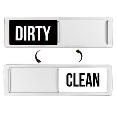 Magnete per lavastoviglie Clean Dirty Sign Magnete da frigorifero a doppia faccia (caratteri ruvidi in bianco e nero argento)