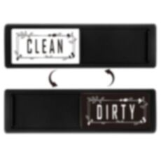 Magnete per lavastoviglie Clean Dirty Sign Magnete per frigorifero a doppia faccia (foglia nera)