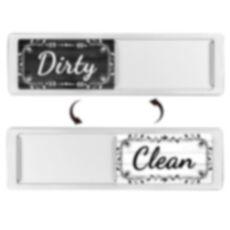 Magnete per lavastoviglie Clean Dirty Sign Magnete per frigorifero a doppia faccia (Pizzo venato di legno argento)
