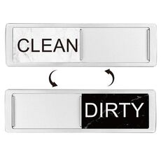 Magnete per lavastoviglie Clean Dirty Sign Magnete per frigorifero a doppia faccia (marmo nero bianco argento)