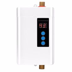 Scaldabagno elettrico da 3000 W con spina americana con telecomando regolabile temperato (bianco)