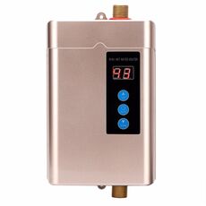 Scaldabagno elettrico da 3000 W con spina americana con telecomando regolabile temperato (oro)