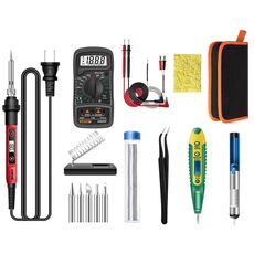 ANENG SL102 16 pz/set Termostato Digitale Domestico Temperatura Costante Saldatore Set 60W Kit di Strumenti per Saldatura a Calore Interno(Spina USA)