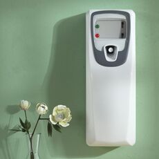 Riciclaggio della batteria Aggiunta di spruzzatore di incenso acquoso liquido Spruzzatore di incenso automatico a parete (bianco)