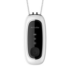 Aggiorna purificatore d'aria a ioni negativi a doppia spazzola Collo piccolo purificatore d'aria portatile, stile: modello a catena (bianco)