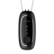 Aggiorna purificatore d'aria a ioni negativi a doppia spazzola Collo piccolo purificatore d'aria portatile, stile: modello a catena (nero)