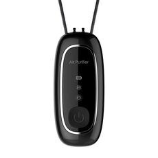Aggiorna purificatore d'aria a ioni negativi a doppia spazzola Collo piccolo purificatore d'aria portatile, stile: modello corda (nero)