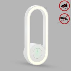 Ultrasonic Night Light Repellente per zanzare Repellente per la rimozione degli acari domestici, spina americana (bianco)