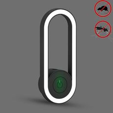 Ultrasonic Night Light Repellente per zanzare Repellente per la rimozione degli acari domestici, spina americana (nero)