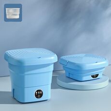 Mini lavabiancheria per lavatrice portatile pieghevole da 4,5 litri, colore: blu lago (spina europea)