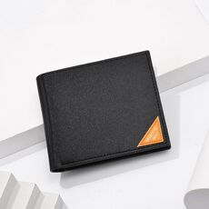DEABOLAR Portafoglio Corto da Uomo con Motivo a Croce Tri-Fold Cerniera Portamonete Titolare della Carta della Patente di Guida (Nero)