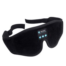 3D Wireless Bluetooth 5.0 Music Sleep Shading Eye Mask con temporizzazione (nero)