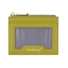 Baellerry Porta carte d'identità leggero e sottile Porta carte d'identità Portamonete multifunzionale (giallo verde)